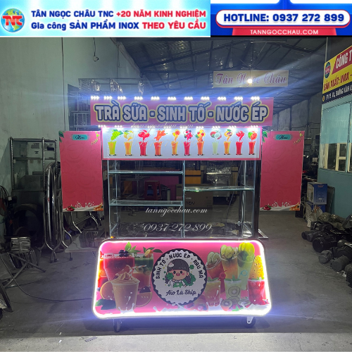 Xe Trà Sữa Inox Đẹp Gía Rẻ Tại Xưởng Sản Xuất Tân Ngọc Châu