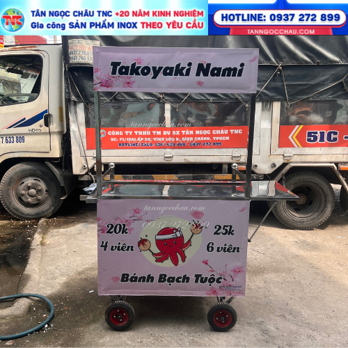 Xe bánh bạch tuộc TAKOYAKI thiết kế mẫu xe hiện đại .Nhận đặt theo yêu cầu