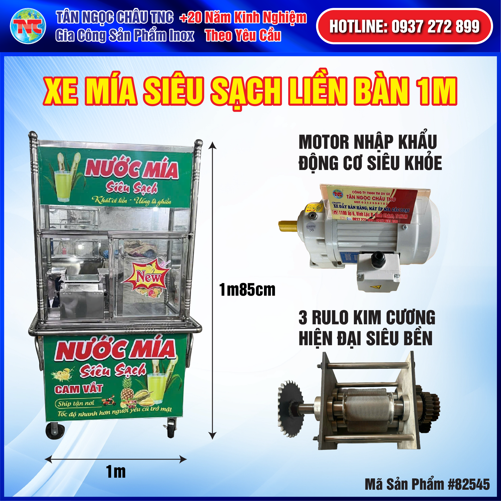 Giải pháp kinh doanh hoàn hảo: Xe nước mía siêu sạch kim cương 3 lô pro 800W, thiết kế tủ kính hiện đại.giá khởi nghiệp Tân ngọc Châu miễn phí vận chuyển tại Đồng Tháp