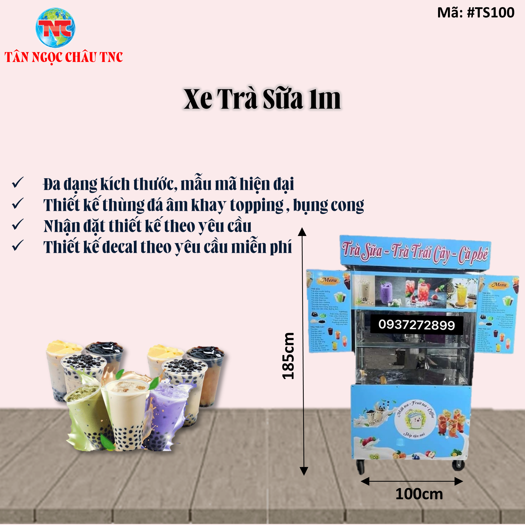 Xe trà sữa ,tủ bán xe trà sữa 1M*50*1M85 Đa dạng mẫu mã ,đầy đủ kích thước