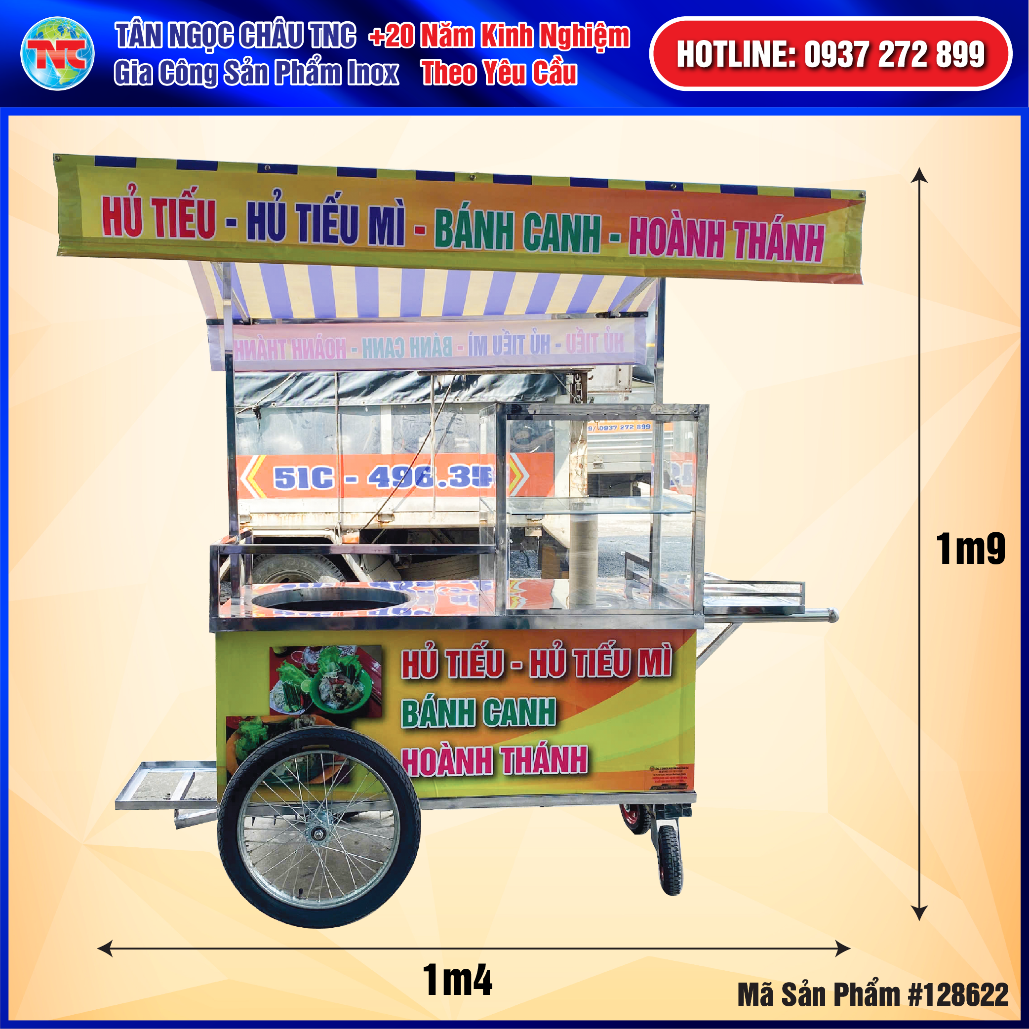Xe Hủ Tiếu - Hủ Tiếu Mì 1m4 Giá Tại Xưởng