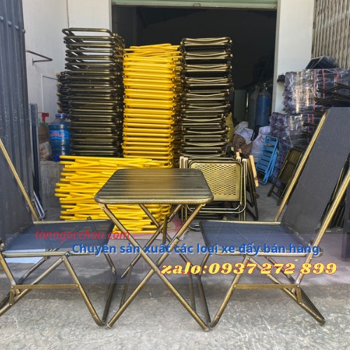 [GIÁ SẢN XUẤT TẬN XƯỞNG] Bàn Ghế dù gấp, ghế xếp vải lưới lò xo, khung sắt tĩnh điện đủ màu